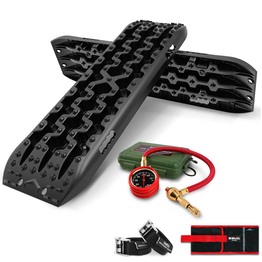 X-Bull Recovery Tracks Boards Sand Truck Mud 4Wd 4X4 Gen3.0 Black/ Tyre Tire Deflator