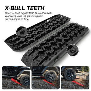 X-Bull Recovery Tracks Boards Sand Truck Mud 4Wd 4X4 Gen3.0 Black/ Tyre Tire Deflator