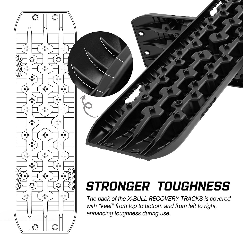 X-Bull Recovery Tracks Boards Sand Truck Mud 4Wd 4X4 Gen3.0 Black/ Tyre Tire Deflator