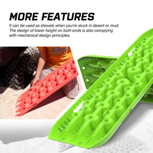 X-Bull Recovery Tracks Boards Sand Truck Mud Snow 4Wd 4X4 Gen3.0 Green/ Tyre Tire Deflator