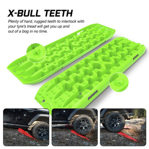 X-Bull Recovery Tracks Boards Sand Truck Mud Snow 4Wd 4X4 Gen3.0 Green/ Tyre Tire Deflator