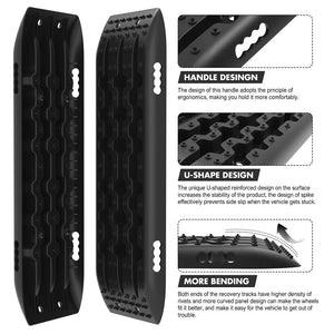 X-Bull Recovery Tracks Gen 2.0 10T Sand Mud Snow Pairs Offroad 4Wd 4X4 2Pc 91Cm Black