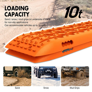 X-Bull Recovery Tracks Gen 2.0 10T Sand Mud Snow Pairs Offroad 4Wd 4X4 2Pc 91Cm Orange