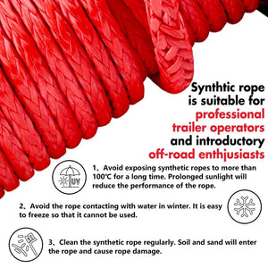 X-Bull 14500Lbs Electric Winch 12V Synthetic Rope With 4Pcs Recovery Tracks Gen3.0 Red