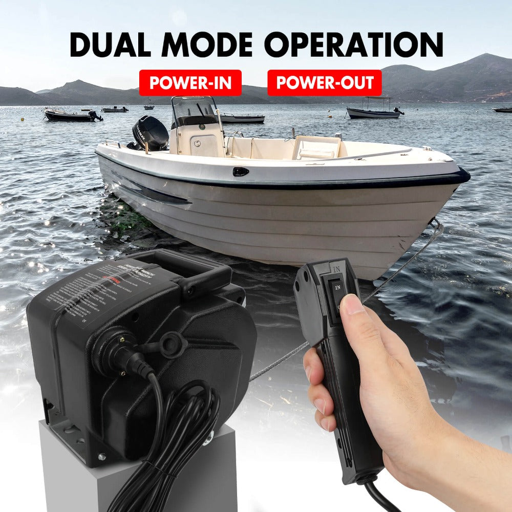 X-Bull Electric Boat Winch 12V 6500Lbs Portable Detachable Steel Cable Marine Ship 3000Kg 4Wd