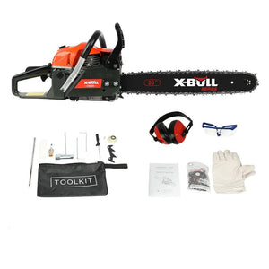 X-Bull Petrol Chainsaws Commercial 20" Bar 62Cc E-Start Tree Pruning Top Handle