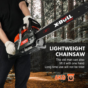 X-Bull Petrol Chainsaws Commercial 20" Bar 62Cc E-Start Tree Pruning Top Handle