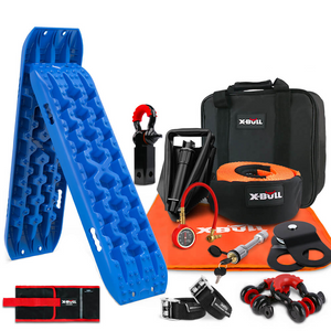 X-Bull Winch Recovery Kit With Tracks Boards Gen 3.0 Snatch Strap Off Road 4Wd Blue