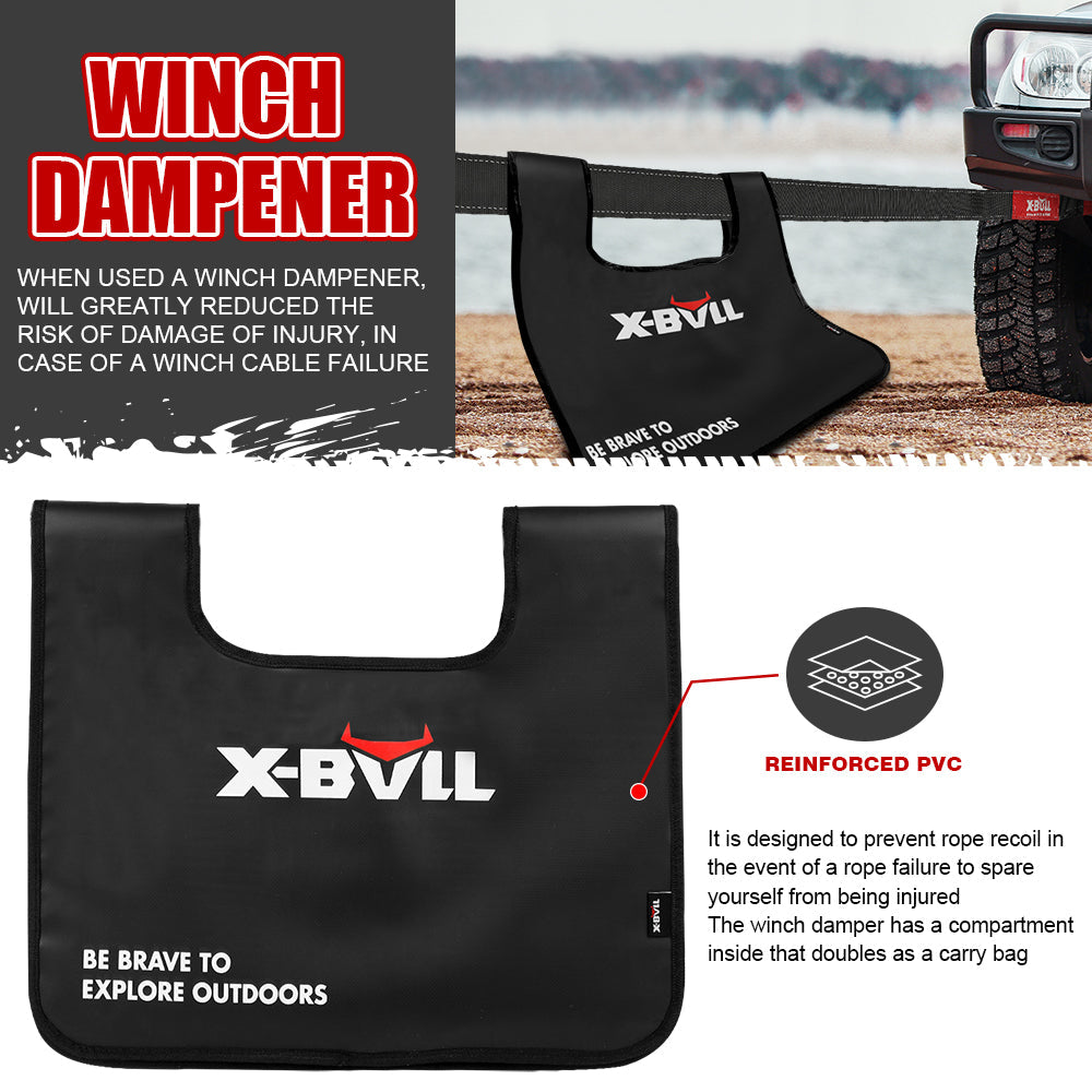 X-Bull Recovery Kit Kinetic Rope Snatch Strap / 2Pcs Tracks 4Wd Gen2.0