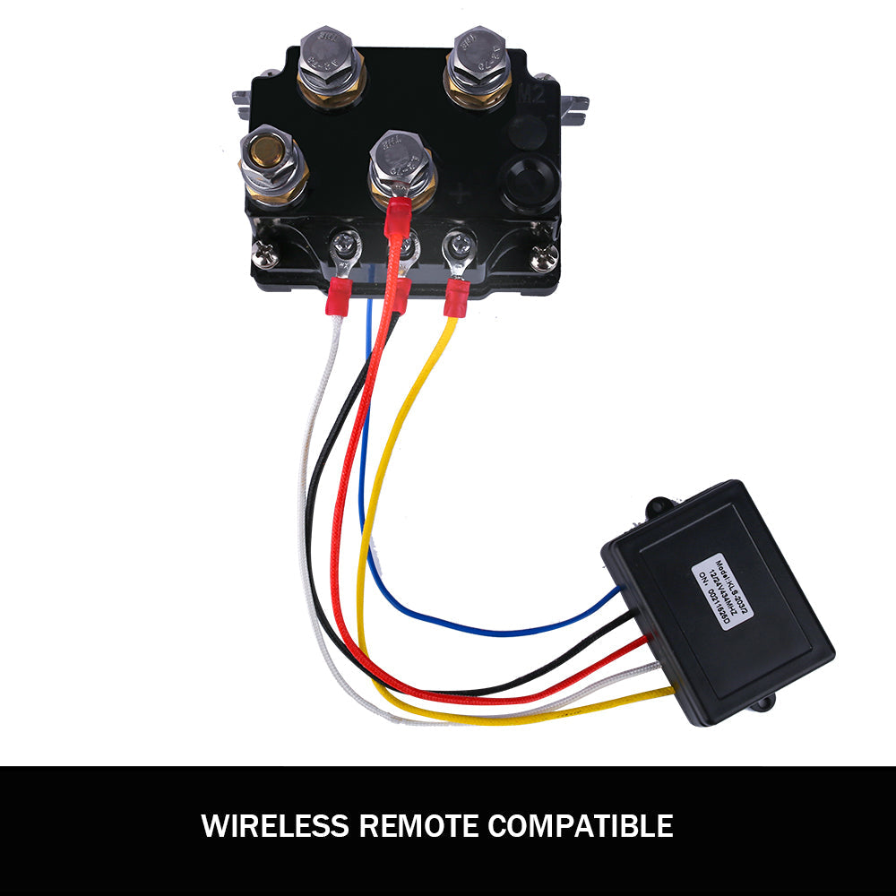 X-Bull Winch Solenoid Relay Wiring Controller 500A 12V And 150Ft Wireless Remote 4T Block Pulley