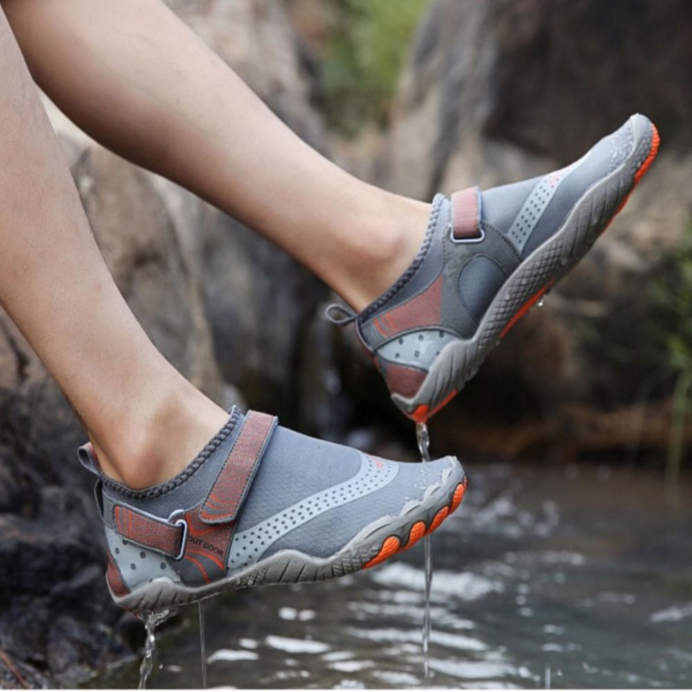 Men Women Water Shoes Barefoot Quick Dry Aqua Sports - Grey Size Eu38 = Us5