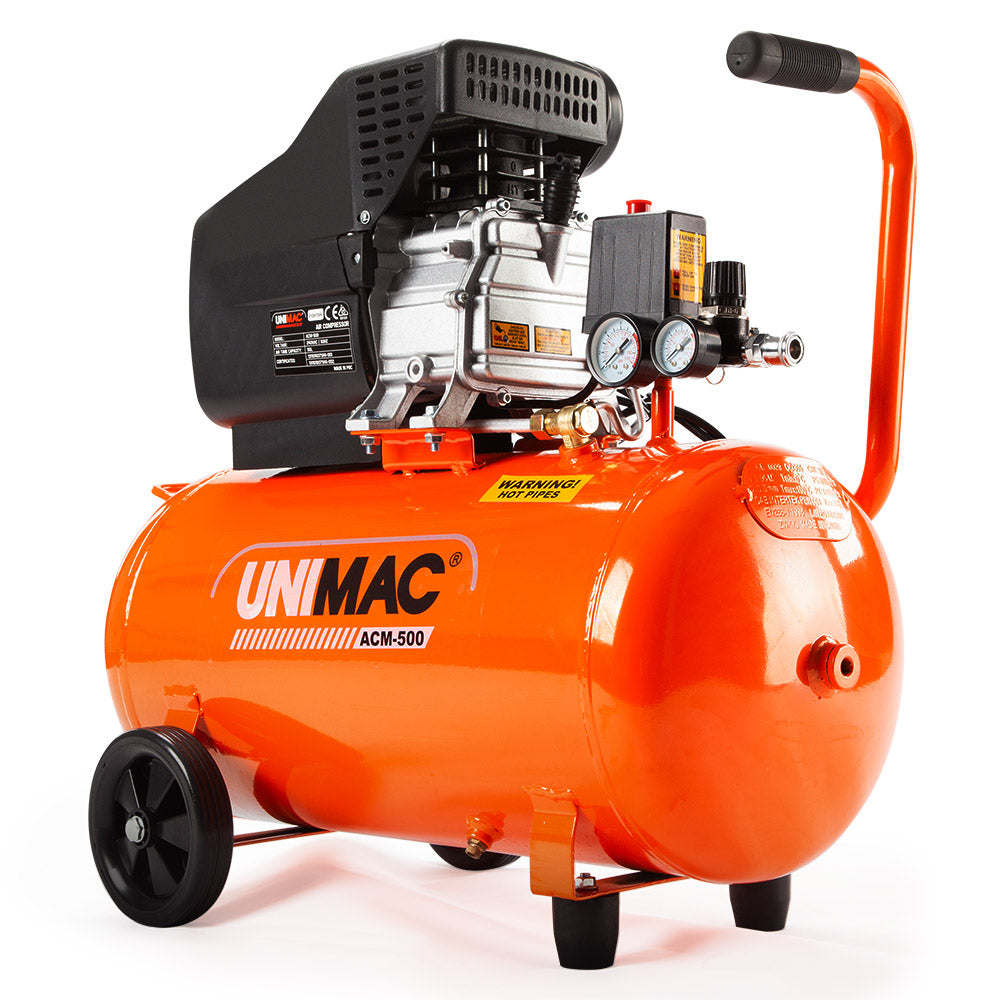 Unimac Air Compressor 50L 3Hp Electric Portable Inflator Direct Tank Pump Oil