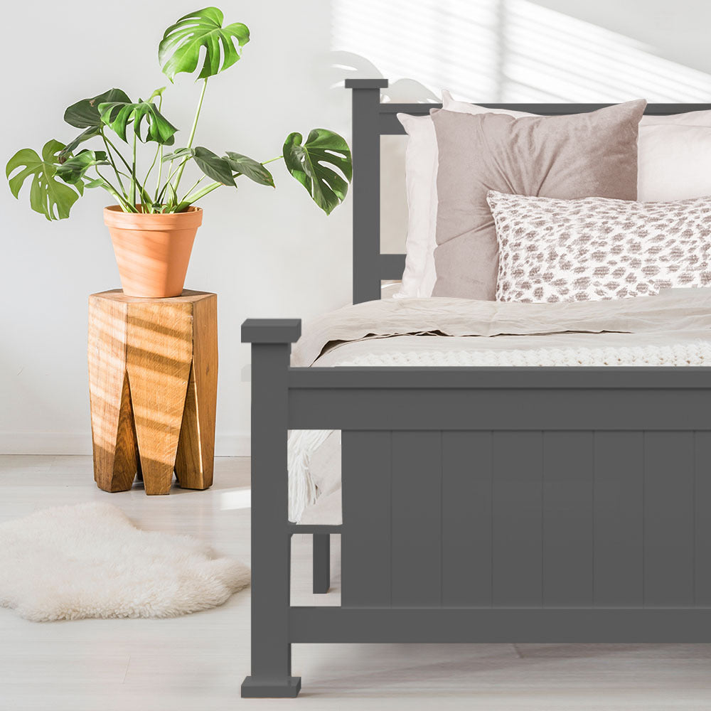 Slumber Single Wooden Timber Bed Frame Grey