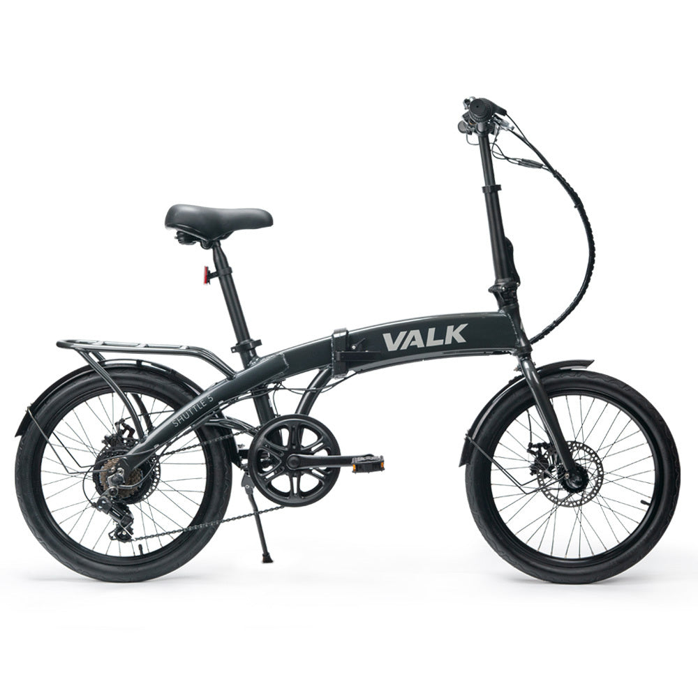 Valk Shuttle 5 Electric Folding Bike, Gen Ii, 20" Tyres, Shimano 7-Speed, Dark Grey