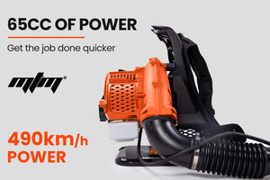 Mtm 65Cc Petrol Backpack Leaf Blower - Commercial 2 Stroke Garden Yard Tool