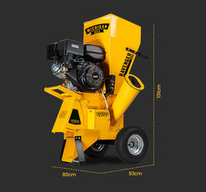 Michigan 18Hp Petrol Wood Chipper Commercial 420Cc Shredder Mulcher Garden Tree Grinder