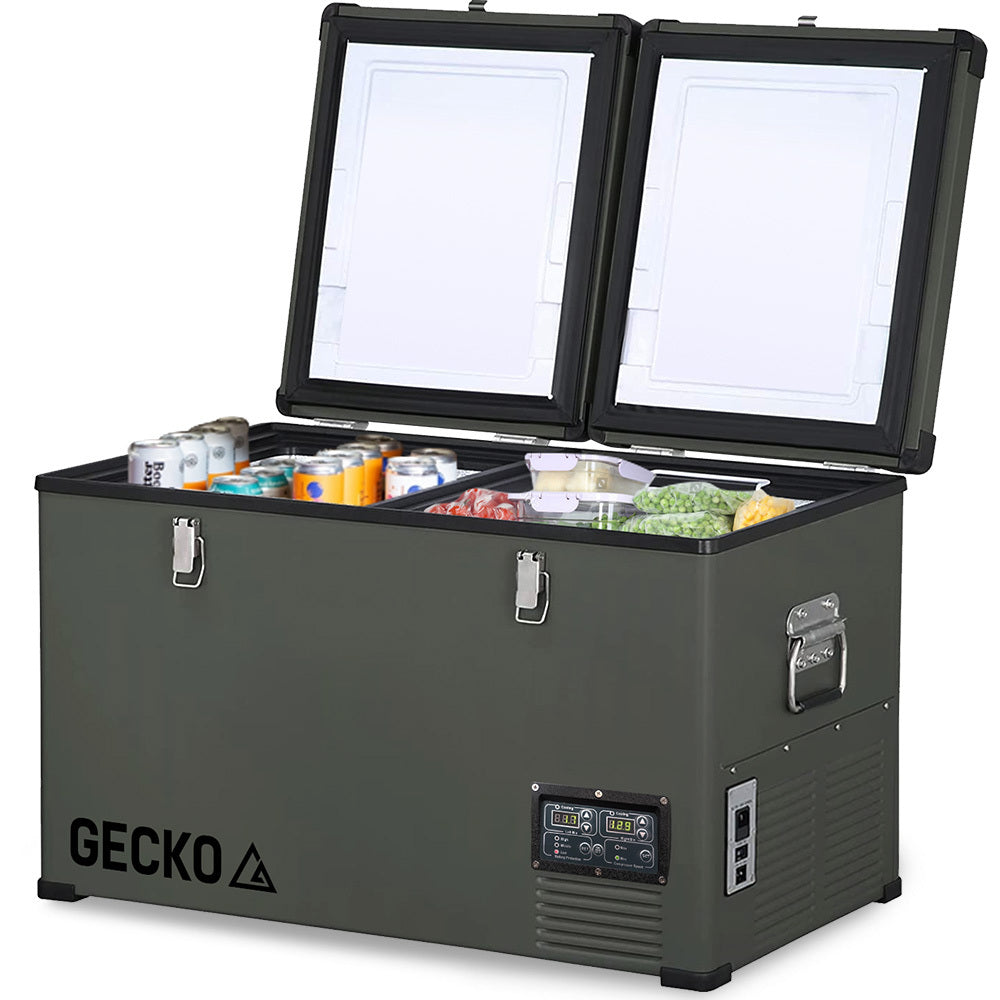 Gecko 92L Dual Zone Portable Fridge / Freezer Secop Compressor For Camping Car