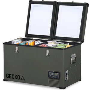 Gecko 92L Dual Zone Portable Fridge / Freezer Secop Compressor For Camping Car