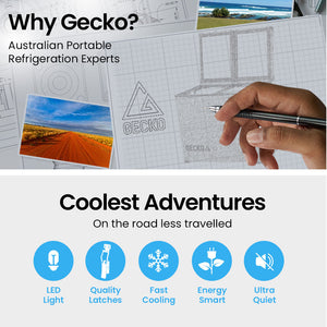 Gecko 92L Dual Zone Portable Fridge / Freezer Secop Compressor For Camping Car