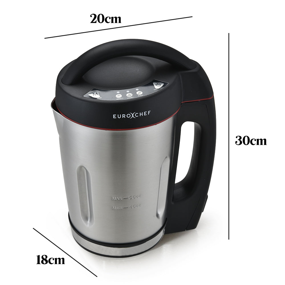 Eurochef Soup Maker Blender Smoothie Compact Hot Cold Stainless Steel Mixer