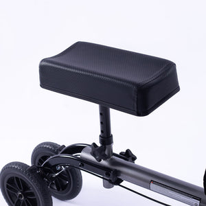 Equipmed Knee Scooter Walker, 10 Inch Tyres Dual Brakes Bag - Broken Leg Ankle Foot Mobility Crutches Alternative Titani