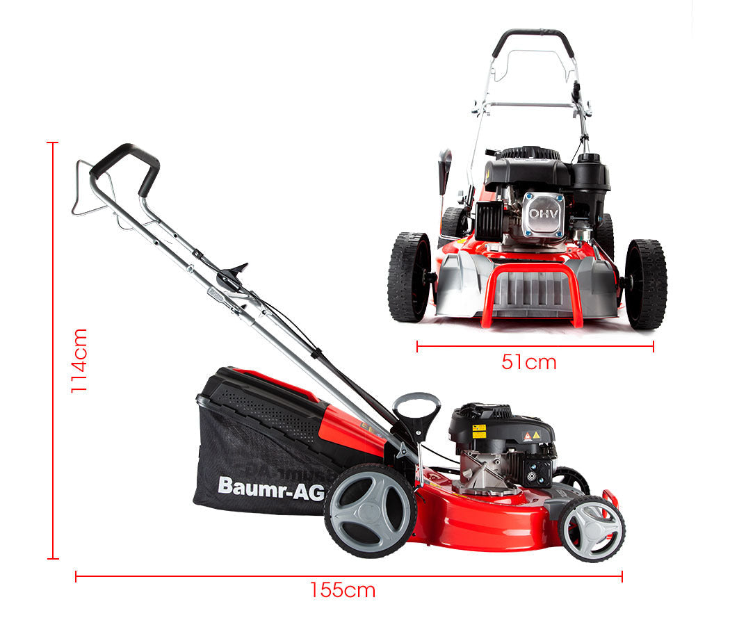 Baumr Baumr-Ag Lawn Mower 18 175Cc Petrol Self-Propelled Push Lawnmower 4-Stroke