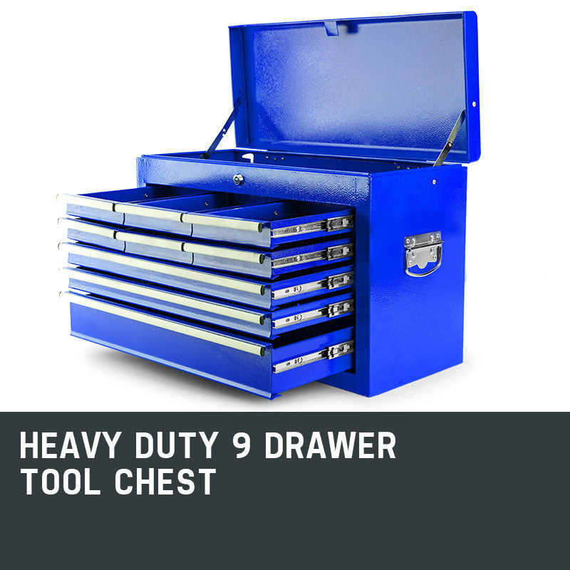9 Drawer Tool Box Chest Mechanic Organiser Garage Storage Toolbox Set
