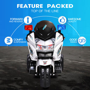 Rovo Kids Electric Ride-On Motorcycle Children Police Patrol Bike Toy Trike