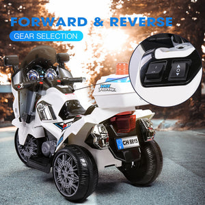 Rovo Kids Electric Ride-On Motorcycle Children Police Patrol Bike Toy Trike