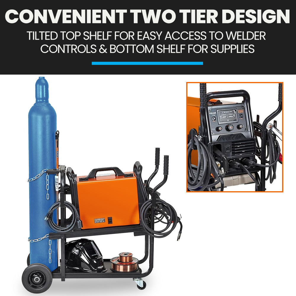 Rossi Heavy-Duty 160Kg Capacity Welding Cart Trolley With Consumables Case