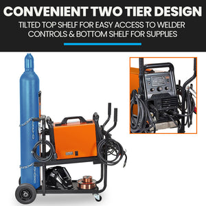 Rossi Heavy-Duty 160Kg Capacity Welding Cart Trolley With Consumables Case
