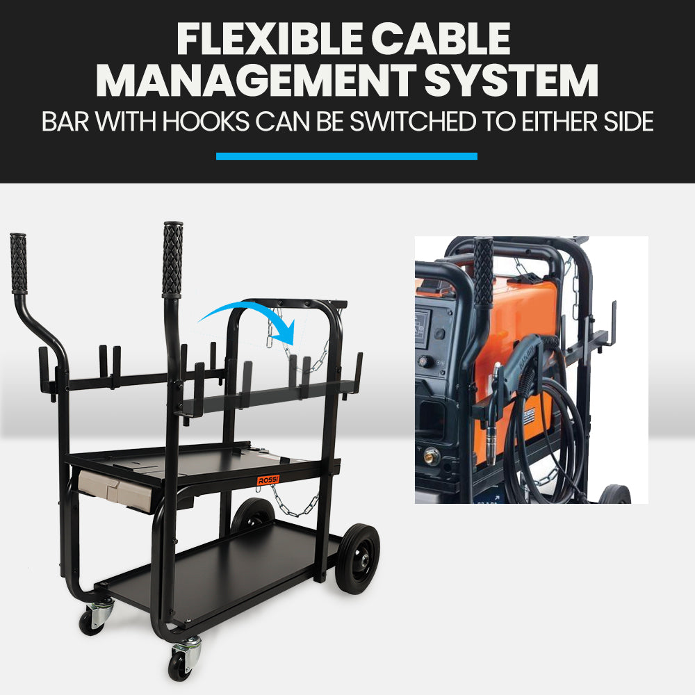 Rossi Heavy-Duty 160Kg Capacity Welding Cart Trolley With Consumables Case