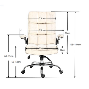 Soft Velvet Home Ergonomic Swivel Adjustable Tilt Angle And Flip-Up Arms Office Chair