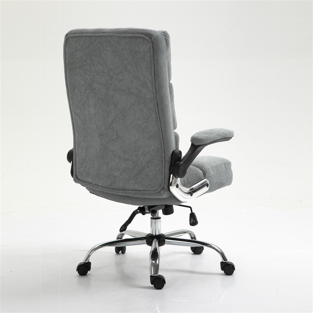 Soft Velvet Home Ergonomic Swivel Adjustable Tilt Angle And Flip-Up Arms Office Chair