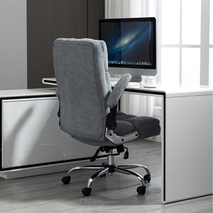 Soft Velvet Home Ergonomic Swivel Adjustable Tilt Angle And Flip-Up Arms Office Chair