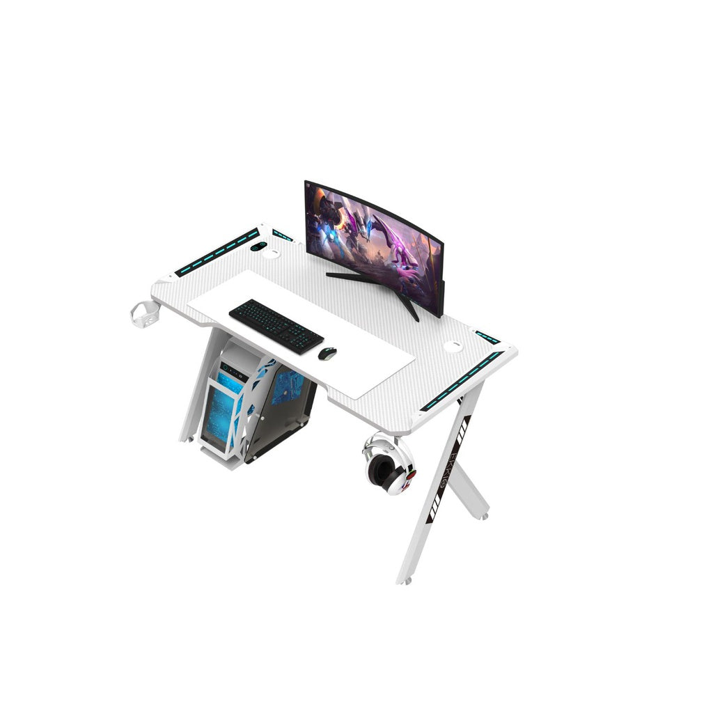 Ekkio Rgb Gaming Desk Y Shape White 140 Centimeter Gd 104 Al Features Large Size