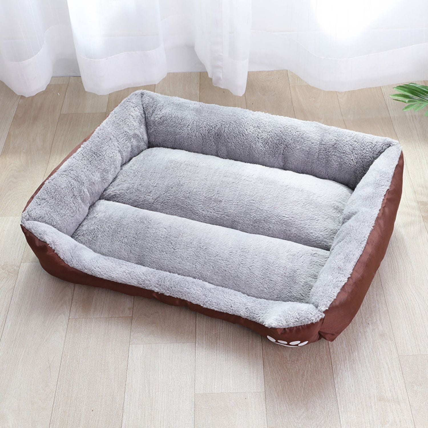 Floofi Pet Bed Square Xl Size (Coffee) Fi-Pb-287-Bmr