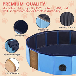 Floofi Pet Pool 120Cm*30Cm Xl Blue Circle Fi-Sb-110-Hr