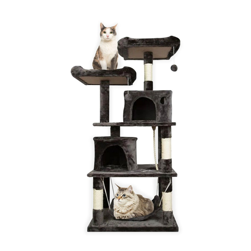 Floofi 145Cm Plush Cat Condo Tree Dark Grey Fi-Ct-156-Bj