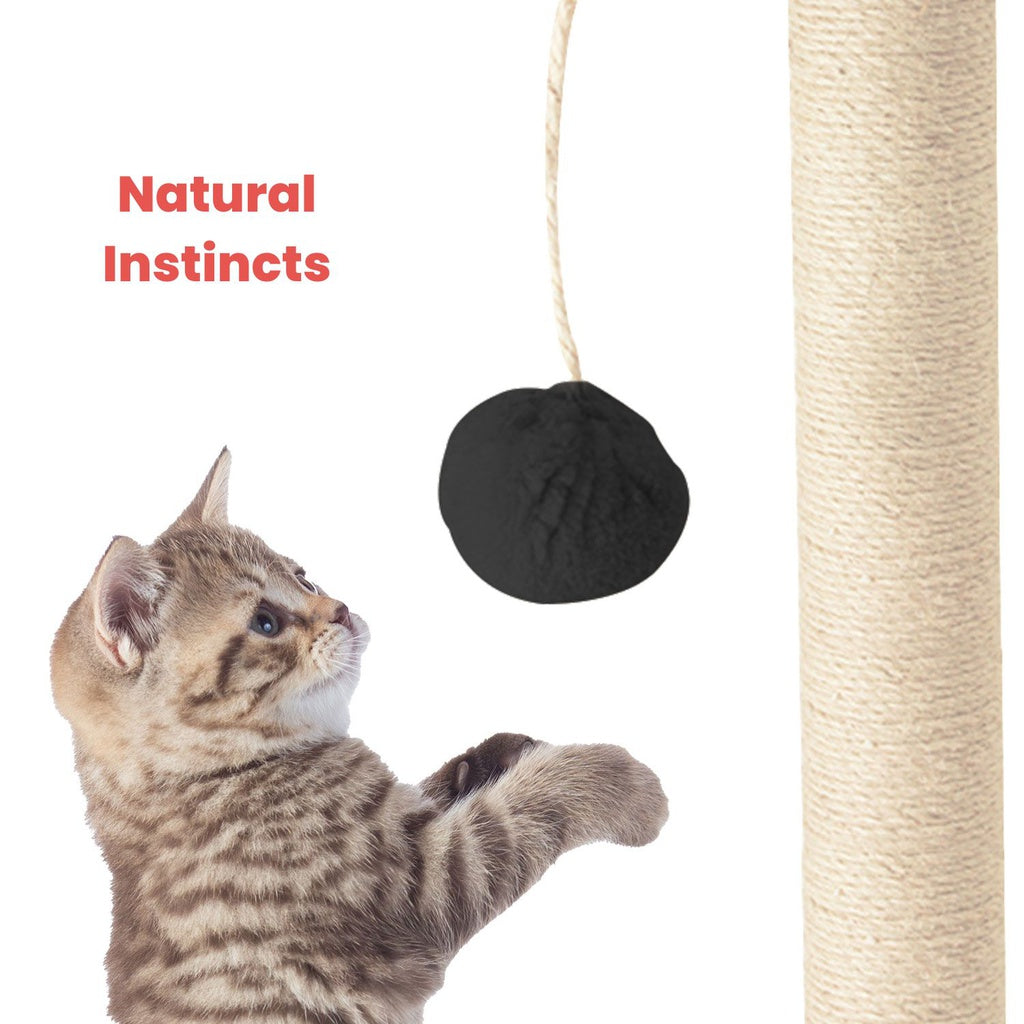 Floofi 145Cm Plush Cat Condo Tree Dark Grey Fi-Ct-156-Bj