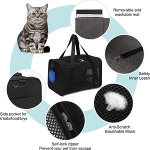 Floofi Portable Pet Carrier-M Size (Black) Fi-Pc-133-Fcq