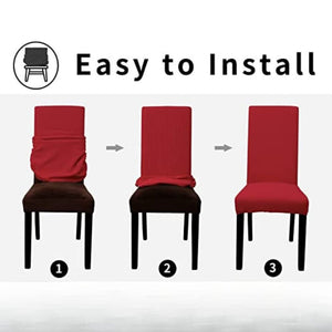 Gominimo 6Pcs Dining Chair Slipcovers/ Protective Covers (Burgundy) Go-Dcs-105-Rdt