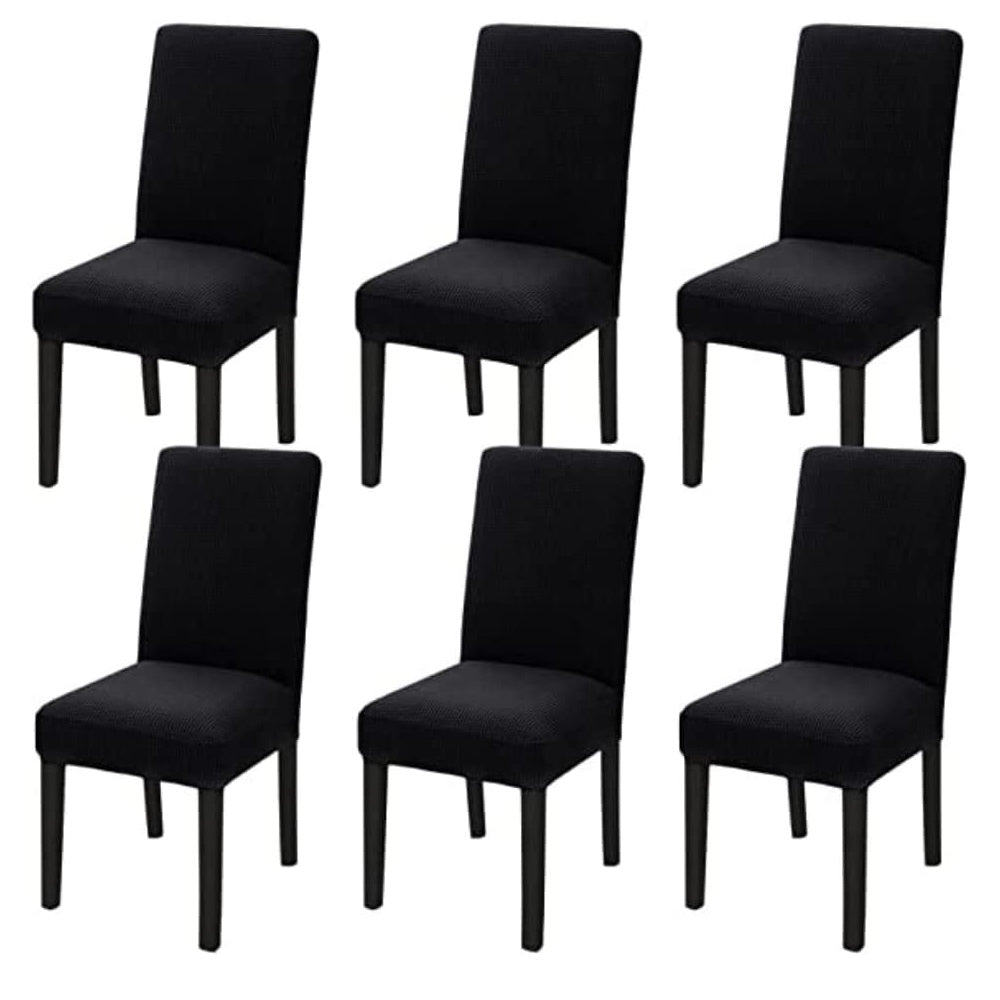 Gominimo 6Pcs Dining Chair Slipcovers/ Protective Covers (Black) Go-Dcs-102-Rdt