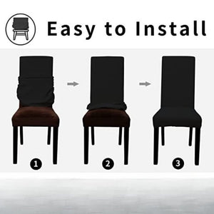 Gominimo 6Pcs Dining Chair Slipcovers/ Protective Covers (Black) Go-Dcs-102-Rdt