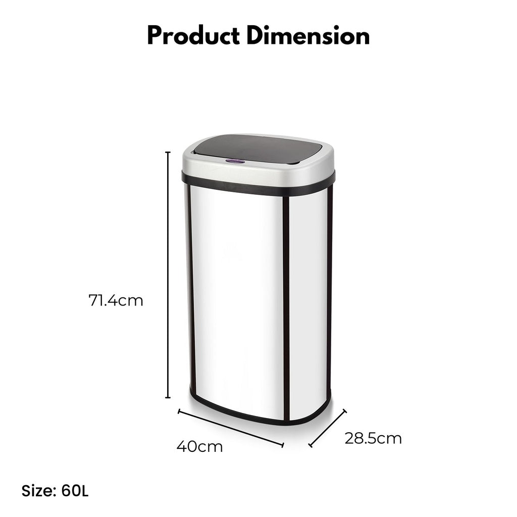 Miraklass Sensor Bin 60L Mirror Oval Mk-Sb-100-Jr