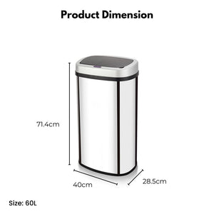 Miraklass Sensor Bin 60L Mirror Oval Mk-Sb-100-Jr