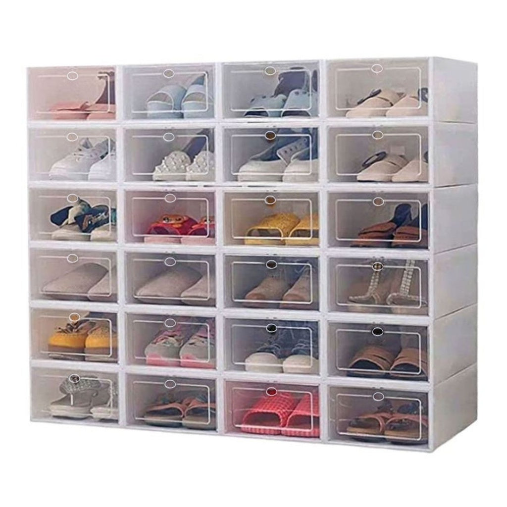 Gominimo Plastic Shoe Box 24 Pcs (White)