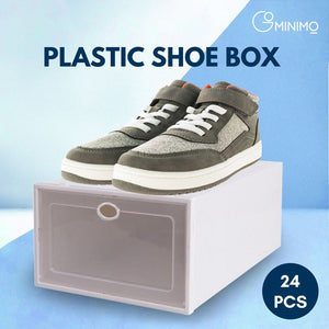 Gominimo Plastic Shoe Box 24 Pcs (White)