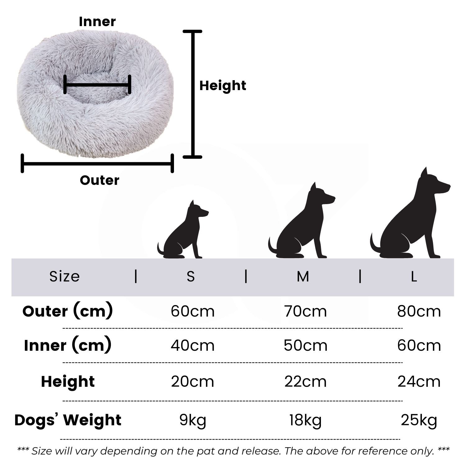 Floofi Pet Bed 70Cm (Grey) Pt-Pb-133-Xl