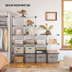 Songmics 16 Cube Storage Organizer With Rubber Mallet White